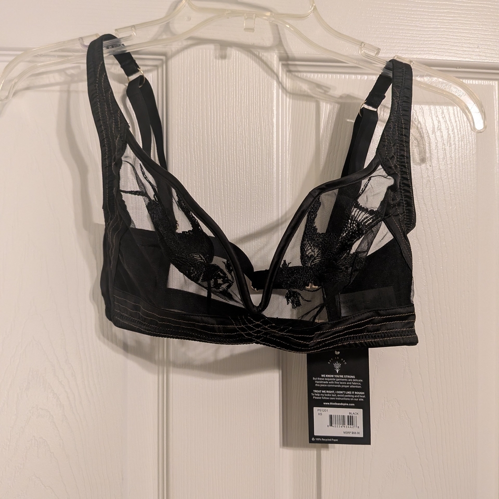 Thistle and Spire Black Sheer Lace Bra